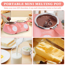 Load image into Gallery viewer, Outamateur Chocolate Melting Pot Electric Chocolate Fondue Mini Fondue Candy Maker with Double Melting Pot for Milk Chocolate,Cheese,Butter,Candy