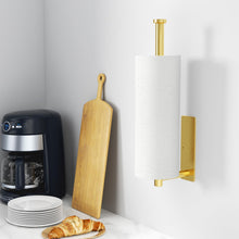 Load image into Gallery viewer, Paper Towel Holder - Self-Adhesive or Drilling, Brushed Nickel, Wall Mounted, SUS304 Stainless Steel Kitchen Roll Dispenser Under Cabinet