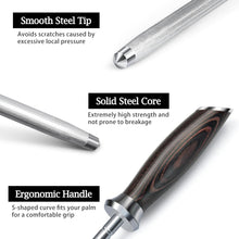Load image into Gallery viewer, Honing Rod,10 Inch Professional Kitchen Knife Sharpener Rod, Japanese High Carbon Knife Sharpening Steel with Ergonomic Pakkawood Handle, Ideal for All Chef Knives