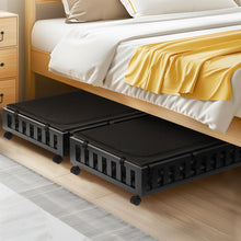 Load image into Gallery viewer, 2 Pack Bamboo Under Bed Storage with Wheels, 39”x20”x7.8” Lager Under Bed Storage Containers (Brown)