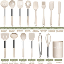 Load image into Gallery viewer, Silicone Cooking Utensil Set, Umite Chef 15pcs Silicone Cooking Kitchen Utensils Set, Non-stick - Best Kitchen Cookware with Stainless Steel Handle - Black