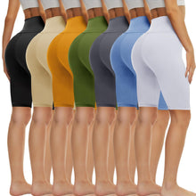 Load image into Gallery viewer, TNNZEET 7 Pack Biker Shorts for Women - 5''/8''/3'' High Waisted Workout Tummy Control Spandex Gym Shorts for Yoga Athletic