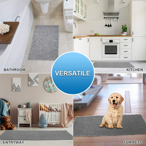 Secura Bathroom Rugs, 47 x 28 Inches, Extra Soft & Thick, Absorbent Water Bath Mat, Machine Washable Non-Slip Bath Mats for Bathroom, Shower, and Tub, Home Decor Accessories (Gray)
