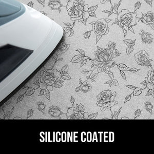 Ironing Board Cover and Pad, Silicone Coating, Thick Scorch Resistant Padding, Heavy Duty Iron Covers Standard Boards, Hook and Loop Fastener Strap, Silver, 15x54