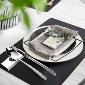 YellRin Knife Spoon Rests Stainless Steel Spoon Fork Knife Rest Rack Flatware Holder Set of 4 for Dining Table Hotel Restaurant ﻿ (size 3)