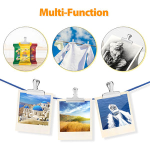 Pack of 8 Bag Clips, Stainless Steel and Heavy Duty Metal Bag Clip,Tightly Seals Chip, Coffee, Bread or Cereal Bags to Keep Food Fresh, for Home, Kitchen, Office, Pantry, Camping (Rainbow)