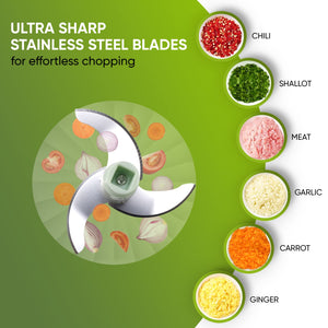 Brieftons Express Manual Food Chopper: 6.8-Cup, Hand Chopper Vegetable Cutter to Chop Veggies, Fruits, Herbs, Garlic Onion Chopper for Salsa, Salad, Pesto, Hummus, Guacamole, Coleslaw, Indian Cooking