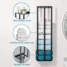Load image into Gallery viewer, Towel Racks for Bathroom, Towel Storage Wall Mounted, Rolled or Folded Towel Holder with 3 Bars, Sturdy and Large Capacity, Matte Black, Suitable for Bathe Towels and Hand Towels (matt black)
