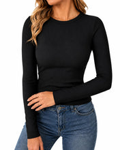 Load image into Gallery viewer, TNNZEET Womens Long Sleeve Ribbed Shirts for Casual Workout Fall Fashion