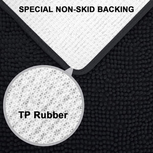 Secura Bathroom Rugs, 47 x 28 Inches, Extra Soft & Thick, Absorbent Water Bath Mat, Machine Washable Non-Slip Bath Mats for Bathroom, Shower, and Tub, Home Decor Accessories (Gray)