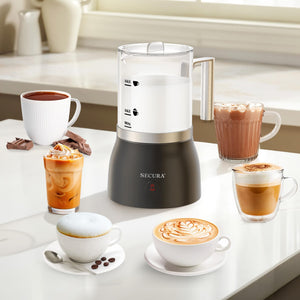 Secura Detachable Milk Frother, 17oz Electric Milk Steamer Stainless Steel, Automatic Hot/Cold Foam and Hot Chocolate Maker with Dishwasher Safe, 120V