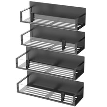Load image into Gallery viewer, Metal 4 Pack Magnetic Spice Storage Rack Organizer for Refrigerator and Oven, Black Fridge Organizers and Storage