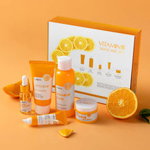 Load image into Gallery viewer, Skin Care Set Vitamin C Women Beauty Gift Sets Skin Care Kit with Cleanser, Toner, Serum, Eye Cream, Face Cream Travel Kit for Women Teen Girls Mom Daughter Birthday TSA-friendly Sizes 5pcs