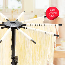 Load image into Gallery viewer, Collapsible Pasta Drying Rack - Spaghetti Noodle Drying Rack with 10 Bar Handles White