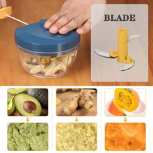 Load image into Gallery viewer, Manual Food Chopper Vegetable Cutter, Hand String Vegetable Chopper Onions Cutter for Vegetable Fruits Nuts BPA Free Food Safe Material, 550ml Gray
