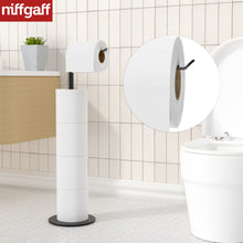 Load image into Gallery viewer, Toilet Paper Holder Stand and Dispenser for 4 Spare Rolls, Stainless Steel Free-Standing Toilet Tissue Paper Roll Storage Shelf