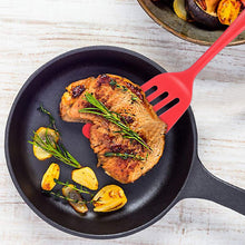 Load image into Gallery viewer, Pack of 2 Silicone Fish Spatula, Non-stick Large Slotted Flipper Turner, High Heat Resistant Kitchen Cookwares for Frying, Cooking Seafood, Meat, Eggs, Omelets, Pancakes, Burgers