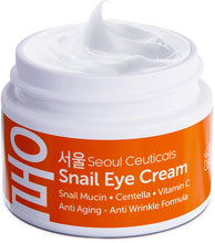 Load image into Gallery viewer, SeoulCeuticals Korean Snail Mucin Eye Cream - 97.5% Snail Filtrate K Beauty Anti Aging Under Eye Anti Wrinkle Eye Treatment Cream 0.5oz