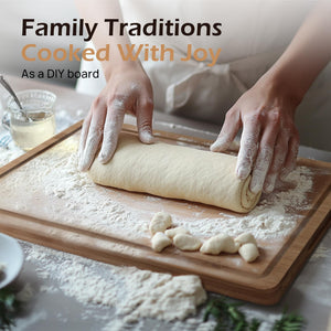 Bamboo Cutting Board, Durable Wood Cutting Boards for Kitchen with Deep Juice Grooves & Built-in Handles, Ideal Charcuterie & Chopping for Meat, Vegetables and Fruits Ideal Kitchen Gifts
