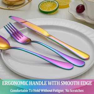 20 Piece Silverware Set Service for 4,Premium Stainless Steel Flatware Set,Mirror Polished Cutlery Utensil Set,Durable Home Kitchen Eating Tableware Set,Include Fork Knife Spoon Set,Dishwasher Safe