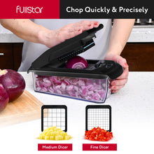 Load image into Gallery viewer, Vegetable Chopper and Spiralizer - Food Chopper with Container, Fruit Slicer, Kitchen Gadgets &amp; Accessories, Home Essentials (4 in 1, White)