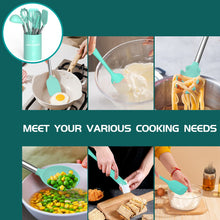 Load image into Gallery viewer, Silicone Cooking Utensil Set, Umite Chef 15pcs Silicone Cooking Kitchen Utensils Set, Non-stick - Best Kitchen Cookware with Stainless Steel Handle - Black