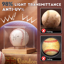 Load image into Gallery viewer, JupDec Baseball Display Case, Clear Cube Baseball Holder with Wooden Base, Autograph Baseball Stand Box for Single Ball, Acacia Wood, Black, 1 Pack