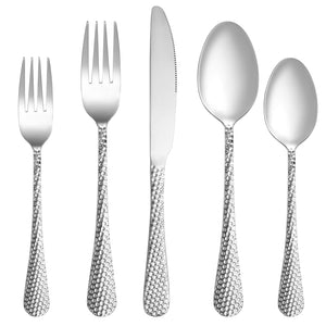 MUTNITT 30 Pcs Silverware Set Service for 6,Premium Stainless Steel Flatware Set,Mirror Polished Cutlery Utensil Sets,Durable Kitchen Eating Tableware Sets,Include Fork Knife Spoon,Dishwasher Safe