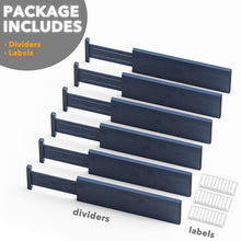 Load image into Gallery viewer, SpaceAid Bamboo Dresser Drawer Dividers 6 Pack, 4.65“ High Adjustable 12.5“-17” Drawer Organizers, Expandable Organization for Clothing, Clothes, Dressers, Natural