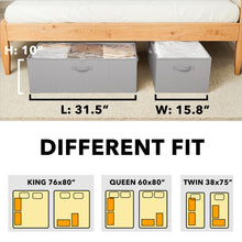 Load image into Gallery viewer, SpaceAid 2 Pack 10&quot; High Under Bed Storage Containers, Large Underbed Storage Organizer Bins with Lids for Bedroom, Dorm, Clothes, Closet Organization, Bed Sheets and Blankets (Gray)
