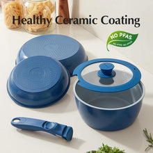 Load image into Gallery viewer, Redchef Ceramic Pots and Pans Set Non Stick, Nonstick Kitchen Cookware Sets, Non Toxic Pots and Pans Set Non Stick, PFAS PFOA &amp; PTFE Free, Nonstick Frying Pans Set, Ceramic Pan Skillet, RV Cookware