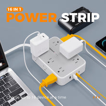 Load image into Gallery viewer, Surge Protector Power Strip, TESSAN 5FT Flat Extension Cord with Multiple Outlets, 12 Outlet Extender with 4 USB (2 USB-C), Flat Plug Power Strip, 1800J Surge Protection, Office, Dorm Essentials