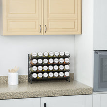 Load image into Gallery viewer, SpaceAid Spice Rack Organizer with 28 Spice Jars, 386 Spice Labels, Chalk Marker and Funnel Set for Cabinet, Countertop, Pantry, Cupboard or Door &amp; Wall Mount - 28 Jars, 13.4&quot; W × 10.8&quot; H, Black