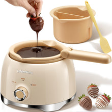 Load image into Gallery viewer, Chocolate Melting Pot Candy Melts Melter with 2 Insert Pots and Spatula, 4 Cups Capacity Warmer Machine, Ideal Dipping Tool Kitchen Supplies for Making Cake Pop Covered Strawberries Fondue