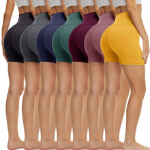 Load image into Gallery viewer, TNNZEET 7 Pack Biker Shorts for Women - 5''/8''/3'' High Waisted Workout Tummy Control Spandex Gym Shorts for Yoga Athletic