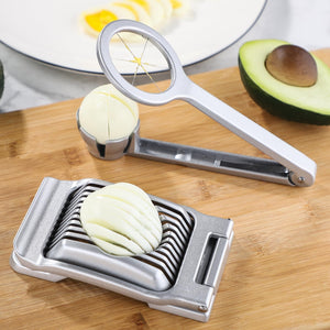 Egg Slicer Hard Boiled Eggs Slicer Stainless Steel Wire Egg Slicer Heavy Duty Aluminium Egg Cutter for Egg Strawberry Soft Fruit
