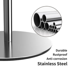 Toilet Paper Holder Stand and Dispenser for 4 Spare Rolls, Stainless Steel Free-Standing Toilet Tissue Paper Roll Storage Shelf