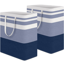 Load image into Gallery viewer, HomeHacks 2 Pack Large Laundry Baskets, Waterproof, Freestanding Laundry Hampers, Collapsible Clothes Hamper with Reinforced Handles in Laundry Room, College Dorm, Bathroom, Bedroom (Grey, 75Lx2)