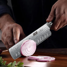 Load image into Gallery viewer, 7 Inch Nakiri Knife, Japanese High Carbon Powder Steel Vegetable Cleaver Knife for Chopping, Razor Sharp Multipurpose Asian Chef Knife with Ergonomic Handle