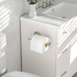 Toilet Paper Holder Wall Mount Bathroom Paper Roll Holder Tissue Handle Stainless Steel for Farmhouse Kitchen Matte Black