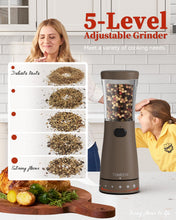 Load image into Gallery viewer, Electric Salt and Pepper Grinder, Stainless Steel Rechargeable Salt and Pepper Grinder Set with 4.5 oz Large Capacity, 1.8&quot; Wide Mouth, Adjustable Coarseness, Ideal for Kitchen