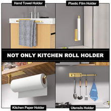Load image into Gallery viewer, Paper Towel Holder - Self-Adhesive or Drilling, Matte Black, Upgraded Aluminum Kitchen Roll Dispenser Under Cabinet, Lighter but Stronger Than Stainless Steel!