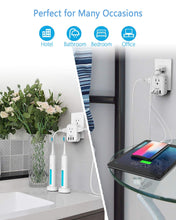 Load image into Gallery viewer, USB Charger Block, TESSAN Wall Plug Adapter with Electrical 4 Box Splitter 3 USB Wall Charger Ports, Multi Plug Outlet Extender Charging for Cruise, Travel, Office, Dorm Essentials