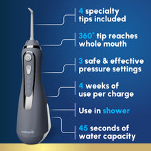 Load image into Gallery viewer, Waterpik Cordless Advanced 2.0 Water Flosser For Teeth, Gums, Braces, Dental Care With Travel Bag and 4 Tips, ADA Accepted, Rechargeable, Portable, and Waterproof, White WP-580, Packaging May Vary