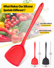 Load image into Gallery viewer, Pack of 2 Silicone Wok Spatula, Non-Stick, Heat Resistant, Easy to Clean and Dishwasher Safe, Seamless Kitchen Utensil for Cooking, Baking, Stir-Fry (Black)