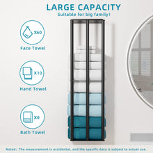Load image into Gallery viewer, Towel Racks for Bathroom, Towel Storage Wall Mounted, Rolled or Folded Towel Holder with 3 Bars, Sturdy and Large Capacity, Matte Black, Suitable for Bathe Towels and Hand Towels (matt black)