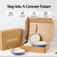 Load image into Gallery viewer, Redchef Ceramic Non Stick Egg Pans, Nonstick Frying Pan Skillet, 8 inch Cooking Pan Non Toxic with Stay Cool Handle for Induction, PTFE &amp; PFAS &amp; PFOA Free, Dishwasher/Oven Safe (Green)