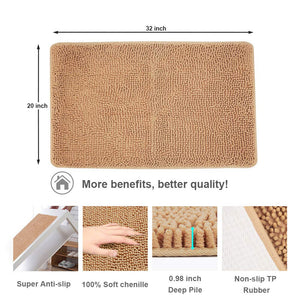 Secura Bathroom Rugs, 47 x 28 Inches, Extra Soft & Thick, Absorbent Water Bath Mat, Machine Washable Non-Slip Bath Mats for Bathroom, Shower, and Tub, Home Decor Accessories (Gray)