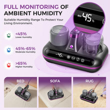 Load image into Gallery viewer, Mattress Vacuum Cleaner - 5-in-1 Cordless Bed Vacuum Cleaner, Powered by UV-C Light &amp; Ultrasonic Technology, 16Kpa Strong Suction,Low Noise,Suitable for Dust, Pet Hair, Etc.