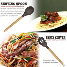 Load image into Gallery viewer, Kitchen Utensils Set- 35 PCs Cooking Utensils with Grater,Tongs, Spoon Spatula &amp;Turner Made of Heat Resistant Food Grade Silicone and Wooden Handles Kitchen Gadgets Tools Set for Nonstick Cookware
